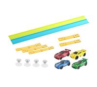 Sharplace Circuit de Course Portable, Polyvalent et Doté de Petites Voitures. Se Range Facilement et S'enroule Facilement Grâce à Ses Ventouses, Bleu et vert