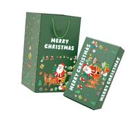 Sharplace Coffret cadeau de Noël, carte, décoration créative, étui pliable, tirelire rebondissante pour la des fêtes, Vert 6 Pièces