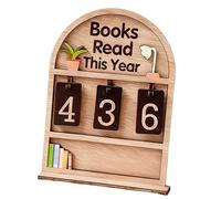 Sharplace Compteur de Livres LUS Cette année - Suivi de Lecture - Cadeau Pratique et pour Les Amoureux des Livres - Ornement de qualité supérieure -, Couleur du Bois