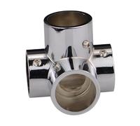 Sharplace Connecteur en Acier Inoxydable, Raccord de Tube Rond en Métal, Accessoires de Raccordement de Tube, Colliers de Serrage, pour Tube de 25 mm Diamètre, pour Cadre de Séchage, Maison, 4 Voies