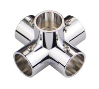 Sharplace Connecteur en Acier Inoxydable, Raccord de Tube Rond en Métal, Accessoires de Raccordement de Tube, Colliers de Serrage, pour Tube de 25 mm Diamètre, pour Cadre de Séchage, Maison, 5 Voies