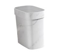 Sharplace Corbeille à ordures en marbre, conteneur à ordures domestique sans couvercle, corbeille à ordures ménagère pour cuisine, salle de dortoir, Blanc