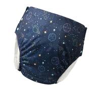 Sharplace Couche-culotte en Tissu Réutilisables pour Adultes, Enveloppes de pantalons d'incontinence pour les personnes âgées, Matériau Doux&Lavable, Spaceman XXL