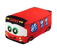 Sharplace Coussin de Bus Scolaire en Peluche Douce, Cadeau d'anniversaire pour Enfants et Adultes, Compagnon de Coucher, Oreiller en Peluche, Jouet de Voiture, Rouge 25cm