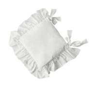 Sharplace Coussin de Chaise avec Attaches 40 x 40 cm, Lavable en Machine, antidérapant, Fermeture éclair, Volants, Housse Amovible, pour Mariage, Ferme, Maison, Blanc