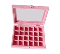 Sharplace Couvercle Transparent en Velours Plateau à Bijoux Multi-grilles Support de Cas diviseurs de Compartiment Amovibles, 24 grilles