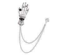 Sharplace Crâne de Main Broche Surf Costume pour Homme Gothique Main Squelette Crâne Broche, Argent