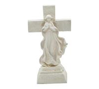 Sharplace Croix Solaire Vierge Marie, Lampe de Jardin extérieure, décoration commémorative, Figurine en prière pour Porche, Noël, Patio, Anniversaires