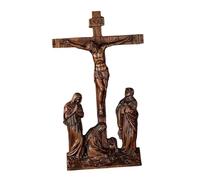 Sharplace Crucifix debout, décoration de table, croix de bureau, en bois, 10 pouces de haut, statue de Jésus sur, crucifix de Jésus pour de