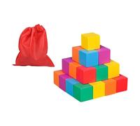 Sharplace Cubes colorés en bois, blocs carrés colorés, jouet mathématique, manipulation, apprentissage précoce pour l'école à la maison, bricolage, garçons, 3 Cm 30 Pièces