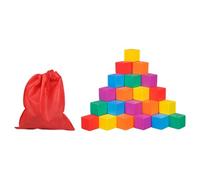 Sharplace Cubes colorés en bois, blocs carrés colorés, jouet mathématique, manipulation, apprentissage précoce pour l'école à la maison, bricolage, garçons, 3 Cm 50 Pièces