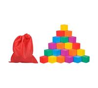 Sharplace Cubes colorés en bois, blocs carrés colorés, jouet mathématique, manipulation, apprentissage précoce pour l'école à la maison, bricolage, garçons, 2 Cm 50 Pièces