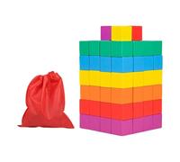 Sharplace Cubes colorés en bois, blocs carrés colorés, jouet mathématique, manipulation, apprentissage précoce pour l'école à la maison, bricolage, garçons, 3 Cm 100 Pièces
