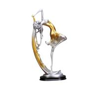 Sharplace Dancing Girl Statue Desk Ornement Resin Decorative Art Sculpture Danseuse Figurine pour TV Cabinet Chambre Femmes, or