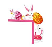 Sharplace Décoration de Cadre de Porte de Paques, Décoration de Porte en Bois avec Un œuf de Pâques et Un Lapin, Plaque Décorative pour Porte, Mur, Fenêtre, étagère, Intérieur et Extérieur, Style A