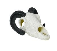 Sharplace Décoration de Navire de pêche Reptile Décor de réservoir squeleton Animal Head Hideaway Accessoires décoratif Refuge Reptile pour, Corne de Mouton Noir