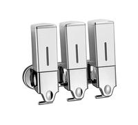 Sharplace Distributeur de Savon Mural 3 en 1, Rechargeable, Pratique, pour Salle de Bain, Douche, shampoing et après-shampooing, Restaurant, Camping-Car, 1500ml, Argent