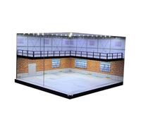 Sharplace Double couche 1:64 Parking acrylique conteneur toile de fond véhicule Garage vitrine LED vitrine pour accessoires de voiture moulés sous pression, Briques rouges