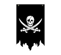 Sharplace Drapeau de pirate d'Halloween à suspendre, ornement double face, décoration verticale pour la maison, pour l'extérieur, la cour, les fêtes et, Style B