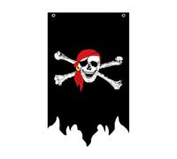 Sharplace Drapeau de Pirate d'halloween à Suspendre, Ornement Double Face, décoration Verticale pour la Maison, pour l'extérieur, la Cour, Les fêtes et, Style C