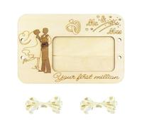 Sharplace en Argent en Bois Clip Argent Décoration décoration gravée enveloppe en Bois Artisanal décoratif pour Le Mariage Cadeau de la Saint-Valentin, Couple