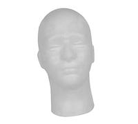 Sharplace Ensemble de 3 Supports de Perruque en Polystyrène pour Hommes - Mannequin Blanc pour Accessoires