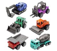 Sharplace Ensemble de 6 véhicules de construction en alliage, jouet de collection, mini modèle de véhicule d'ingénierie, jouet pour fête