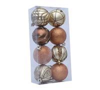 Sharplace Ensemble de 8 Boules de Noël à Accrocher, 6 Cm, pour Arbre de Noël, pour Célébrations, Couleur Champagne