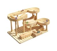 Sharplace Ensemble de Construction de Piste de Marbre En Bois pour Des Activités Amusantes, style B