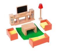 Sharplace Ensemble de meubles en bois pour maison de poupée, jouets d'imitation, accessoires pour maison de poupée, décor miniature, décoration miniature, Living Room