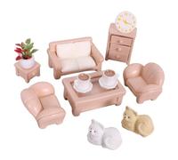 Sharplace Ensemble de Meubles pour Maison de Poupée, Canapé Miniature, Table à Thé, Jouets, Accessoires de Scène, Fournitures de Maison de Jeu, Simulation, 12 Pièces