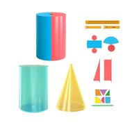 Sharplace Ensemble de modèles géométriques 8 en 1 pour l'enseignement des mathématiques aux enfants du primaire : aide-mémoire, kit de démonstration de