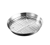 Sharplace Ensemble de rôtissoire et de Grille, Ensemble de poêles et de paniers pour Barbecue d'extérieur, Grille Ronde Facile à Nettoyer pour Barbecue, 24cm