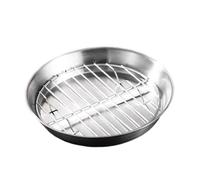 Sharplace Ensemble de rôtissoire et de Grille, Ensemble de poêles et de paniers pour Barbecue d'extérieur, Grille Ronde Facile à Nettoyer pour Barbecue, 20cm