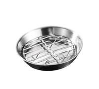 Sharplace Ensemble de rôtissoire et de Grille, Ensemble de poêles et de paniers pour Barbecue d'extérieur, Grille Ronde Facile à Nettoyer pour Barbecue, 12cm