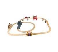 Sharplace Ensembles de trains et de pistes en bois, jouet éducatif pour enfants, jouet de voyage, jeu familial, jouet éducatif pour enfants de 3 ans et plus, Piste Du Zoo