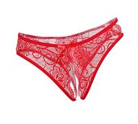 Sharplace Femme Lingerie, Sexy G-String en Dentelle Florale Strings Tangas Femme Culotte sous-vêtement - Rouge, comme décrit