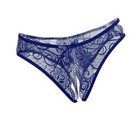 Sharplace Femme Lingerie, Sexy G-String en Dentelle Florale Strings Tangas Femme Culotte sous-vêtement - Bleu, comme décrit