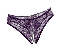 Sharplace Femme Lingerie, Sexy G-String en Dentelle Florale Strings Tangas Femme Culotte sous-vêtement - Violet, comme décrit