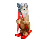 Sharplace Figurine d'animal sculptée, ornement de table, statuette miniature en bois sculpté, petite décoration de table pour la maison ou, Loup Gris