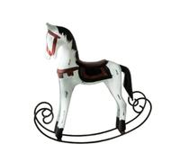 Sharplace Figurine de cheval en bois, collection de cadeaux, sculpture animale, ornement pour comptoir de salon, étagère de festival, table de chevet, Rouge Blanc
