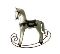 Sharplace Figurine de cheval en bois, collection de cadeaux, sculpture animale, ornement pour comptoir de salon, étagère de festival, table de chevet, Gris