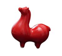 Sharplace Figurine de cheval mignonne, sculpture artisanale, objet de collection, décoration pour le Nouvel An chinois, idéale pour un bureau, une bibliothèque, Tête Rouge Vers Le Bas