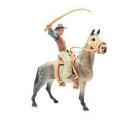 Sharplace Figurine de cheval modèle cheval avec selle, Collection décorative en PVC, ornement, ensemble de jeu, Statue de la faune pour les 3 à 8 ans, Style B