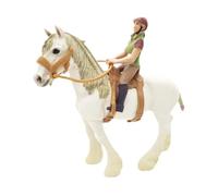 Sharplace Figurine de cheval modèle cheval avec selle, Collection décorative en PVC, ornement, ensemble de jeu, Statue de la faune pour les 3 à 8 ans, Style A