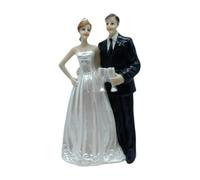 Sharplace Figurine de gâteau de mariage, figurine de mariés, ornement créatif en résine, cadeau, ornement de bureau, décoration de mariage pour fête, demande en