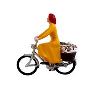 Sharplace Figurine miniature de cycliste féminine à l'échelle 1:64, idéale pour un jardin féérique, un circuit de train miniature ou une table à sable.