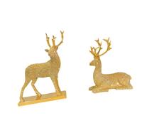 Sharplace Figurines de Rennes, Sculpture d', Artisanat, décoration, Statue de cerf, Figurines de cerf pour Bureau, Cuisine, Salle à Manger, étagère, Or