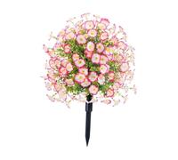Sharplace Fleurs artificielles Topiary Garden Decoration Lifelike DIY Crafting Wedding Decor Plants with Stage for Landscape Gift Indoor, Rose et Blanc