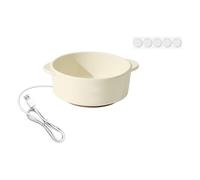 Sharplace Gamelle chauffante pour Animaux de Compagnie, Ronde et Portable, à température constante, idéale pour l'extérieur par Temps Froid, Blanc, 5.8 Cm de Hauteur